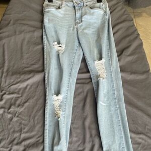 Miami High Rise Light Blue Distressed Jeans